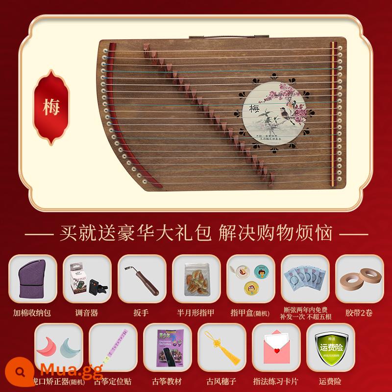 Thiết bị luyện ngón Guzheng 21 dây xách tay chuyên nghiệp luyện tập ngón đàn hiện vật cho người mới bắt đầu nhạc cụ mini guzheng nhỏ - Kotoban-Mận