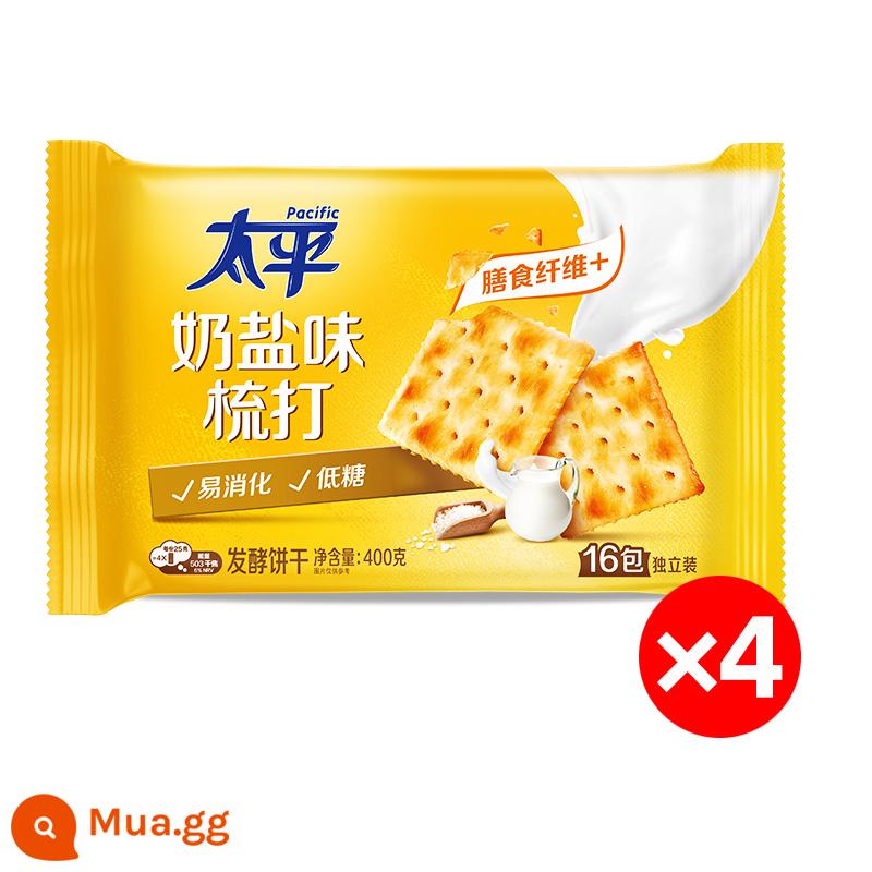 Taiping Soda Biscuits 800g Mặn Sữa Muối Chive Hương Soda Biscuits Hộp Quà Tặng FCL Ăn Sáng Thông Thường Đồ Ăn Nhẹ - [4 túi] Vị sữa và muối 400g*4 túi