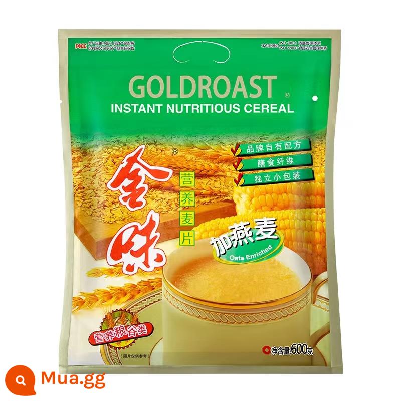 Golden Nutrition Hương vị nguyên bản Bột yến mạch Thức uống bữa sáng ngọt ngào 600g Thức ăn nhanh Thay thế bữa ăn lười Chứa đường Tăng cường canxi - Thêm 1 túi yến lớn (20 túi nhỏ)