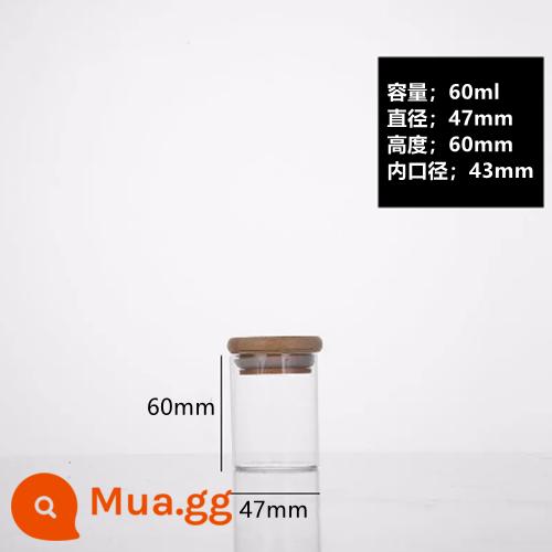 50/150/200ML tre cao cấp nắp thủy tinh chai mọng nước bột viên đóng gói mẫu chai nút chai rỗng chai thuốc - nắp tre 47*60 60ml