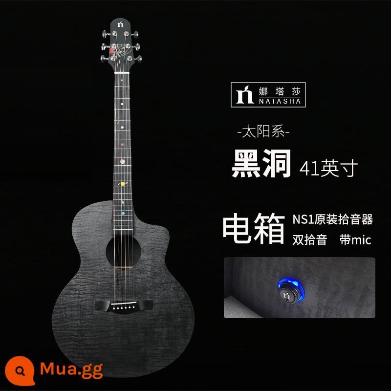 Natasha hệ mặt trời HPL veneer hố đen sao Thổ 36 inch 41 inch dân gian hộp điện guitar sinh viên nam nữ bắt đầu - Hộp điện nguyên bản Blackhole bán tải NS1 41 inch