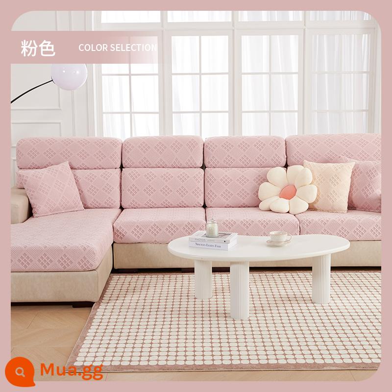 Bọc Ghế Sofa Tất Cả Bao Gồm Đa Năng Chống Trơn Trượt Thun Ghế Sofa Mùa Đông Sang Trọng Đệm Ba Ngồi Một Người Lắm miếng Lót Da - Kẻ sọc hồng