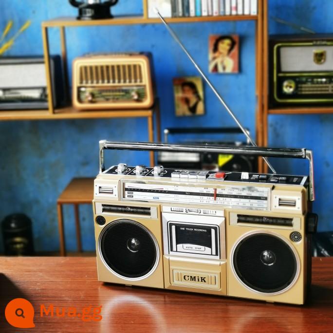 Ra khỏi Châu Âu và Hoa Kỳ máy ghi âm âm thanh nổi retro máy ghi băng đầy đủ đài phát thanh thẻ Bluetooth loa máy nghe nhạc cassette - vàng