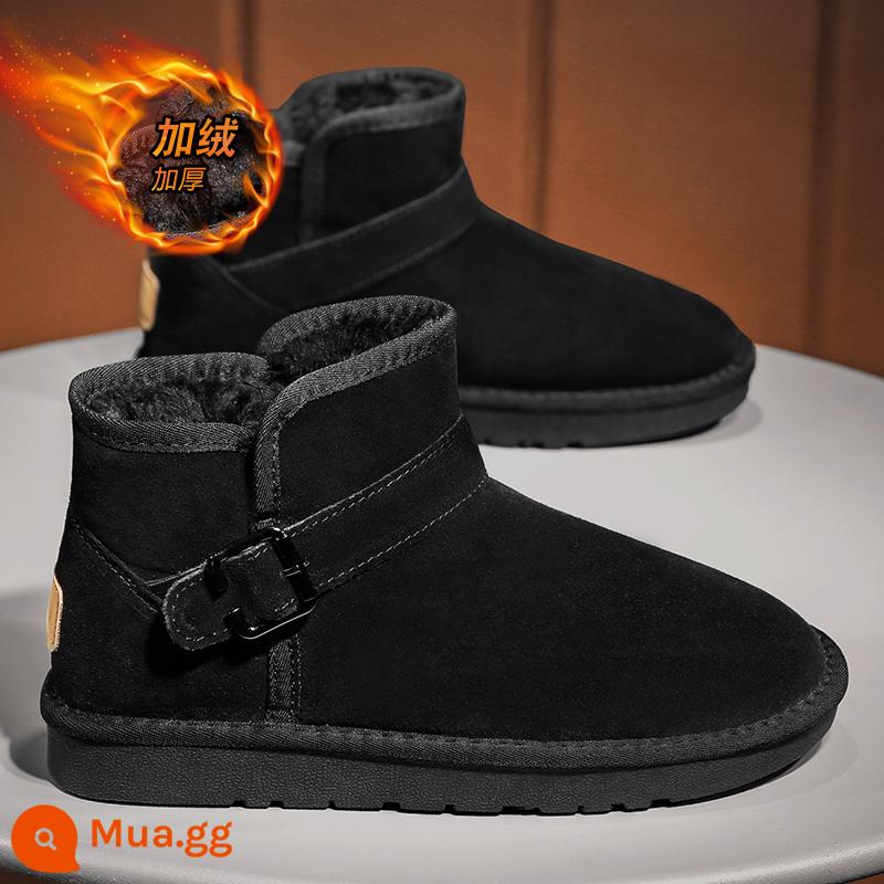 Boots Snow Men Mùa đông cộng với nhung dày lông ấm tất cả -in -one giày cotton nam nam lạnh ngoài trời chống cotton cotton bình thường - đen