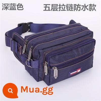 Canvas Pocket nam nữ đa chức năng, lớn, lớn, trang web lớn khô - Màu xanh đậm (dây kéo 5 lớp mới chống nước)