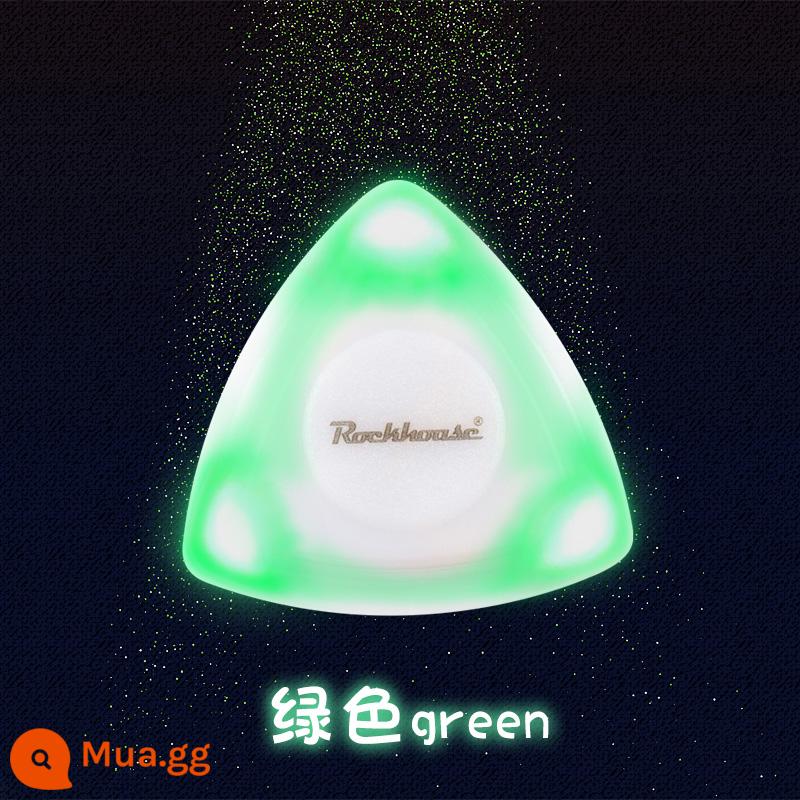 ROCKHOUSEk đàn guitar bass chọn tam giác lớn Pic đèn ngủ LED phát sáng phụ trợ tạo tác mát cảm ứng - Xúc giác phát sáng (màu xanh lá cây)