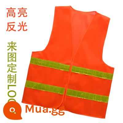 Áo phản quang an toàn áo vest xây dựng công trường xây dựng quần áo an toàn quần áo vải lưới quần áo in huỳnh quang giao thông - Phong cách thông thường [dải màu vàng cam]