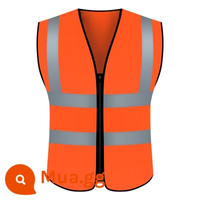 Áo phản quang an toàn áo vest xây dựng công trường xây dựng quần áo an toàn quần áo vải lưới quần áo in huỳnh quang giao thông - Kiểu ách [màu cam]