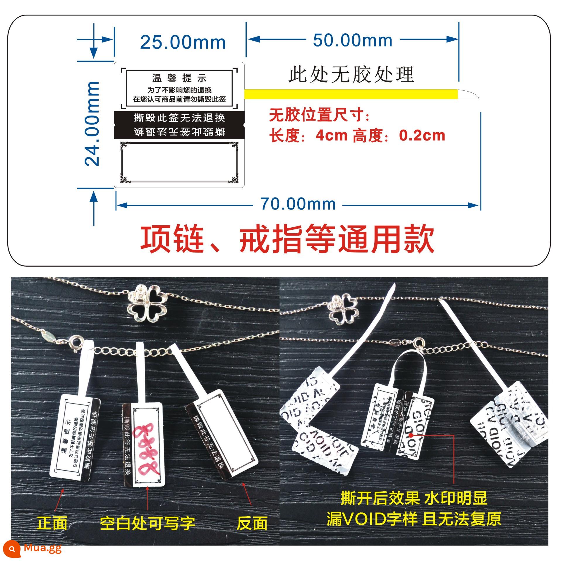 Sang Trọng Giả Mạo Bằng Chứng Nhãn Trang Sức Trang Sức Túi Chuỗi Cửa Khóa Mềm Chống Điều Chỉnh Túi Thẻ Chống Rách miếng Dán Trở Lại Nhãn - 100 nhãn chống giả mạo sang trọng dành cho dây chuyền và nhẫn, cùng với bút đánh dấu miễn phí