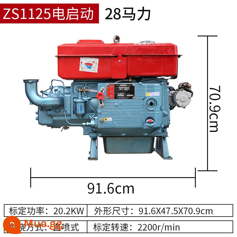 Thường Châu diesel xi lanh đơn làm mát bằng nước 12/15/18 toàn mã lực máy kéo thủy nhỏ động cơ nông nghiệp điện - zs1125 khởi động điện-28 mã lực