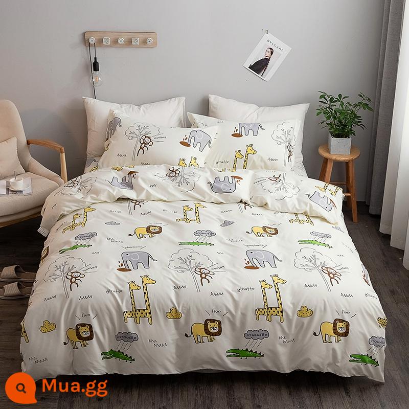 4 Bộ Chăn Ga Gối Bốn Mùa Đa Năng Có Thể Giặt Cotton Đơn Ký Túc Xá Sinh Viên Chăn 3 Bộ 3 4 - thị trấn rừng