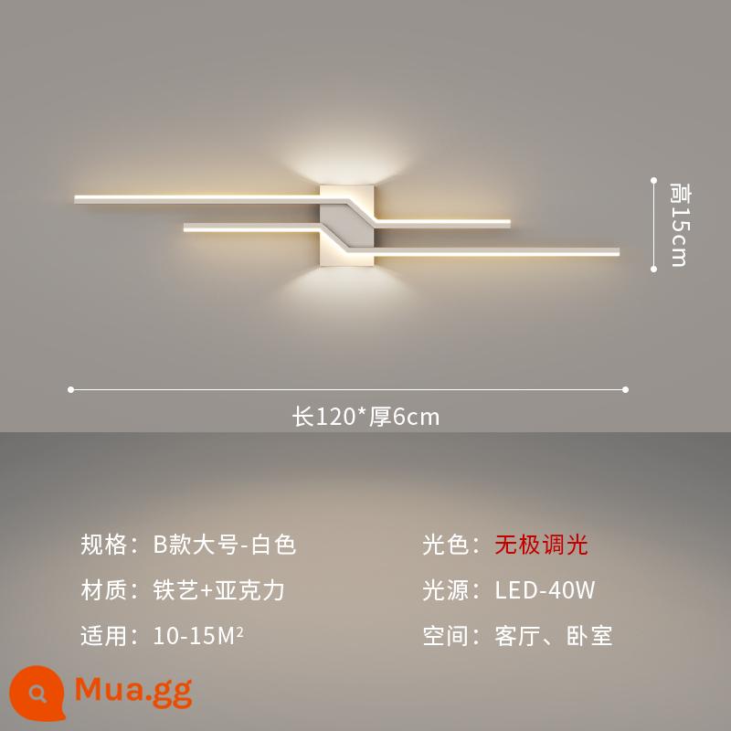 Tường tối giản dòng sáng tạo phòng ngủ cạnh giường ngủ ánh sáng sang trọng dải đèn LED chiếu sáng TV phòng khách nền đèn tường - Màu trắng B loại 120CM điều chỉnh độ sáng vô cấp