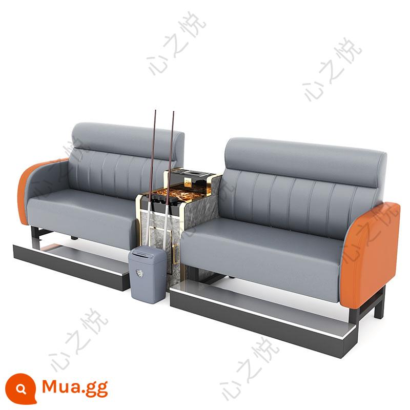 Bàn ghế bi-a mới ghế sofa bi-a ghế bi-a hội trường bi-a ghế đặc biệt ghế xem nhà sản xuất bàn ghế giải trí - Đệm xốp da nappa sang trọng dành cho 4 người màu xám và cam sang trọng