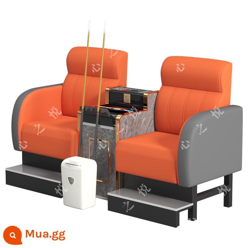 Bàn ghế bi-a mới ghế sofa bi-a ghế bi-a hội trường bi-a ghế đặc biệt ghế xem nhà sản xuất bàn ghế giải trí - Sang trọng dành cho 2 người màu cam và xám với viền bao quanh rộng, màu sắc tùy chọn