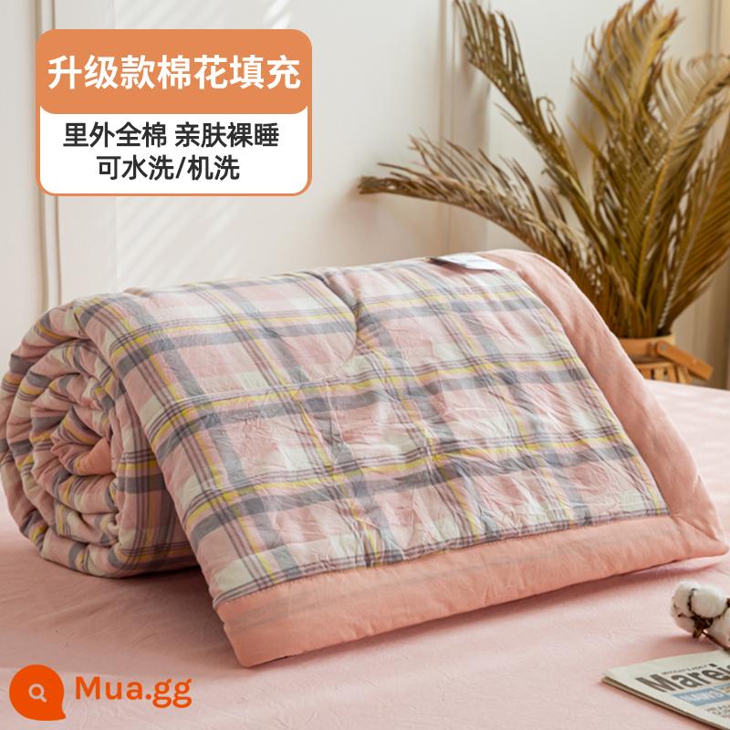 100% cotton bên trong và bên ngoài chăn mùa hè chăn điều hòa mùa hè chăn mát cotton nguyên chất đôi đơn có thể giặt bằng máy mùa hè lõi chăn mỏng - Bột Monica [100% cotton bên trong và bên ngoài, mềm mại và thân thiện với da]