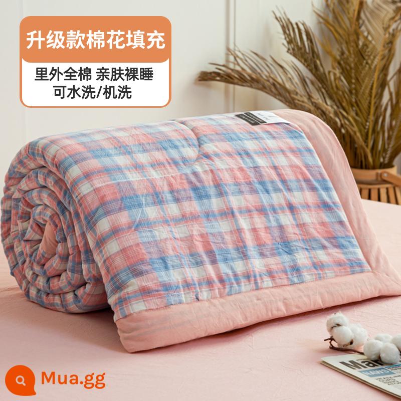 100% cotton bên trong và bên ngoài chăn mùa hè chăn điều hòa mùa hè chăn mát cotton nguyên chất đôi đơn có thể giặt bằng máy mùa hè lõi chăn mỏng - Phấn bầu trời đầy sao [100% cotton bên trong và bên ngoài, mềm mại và thân thiện với da]