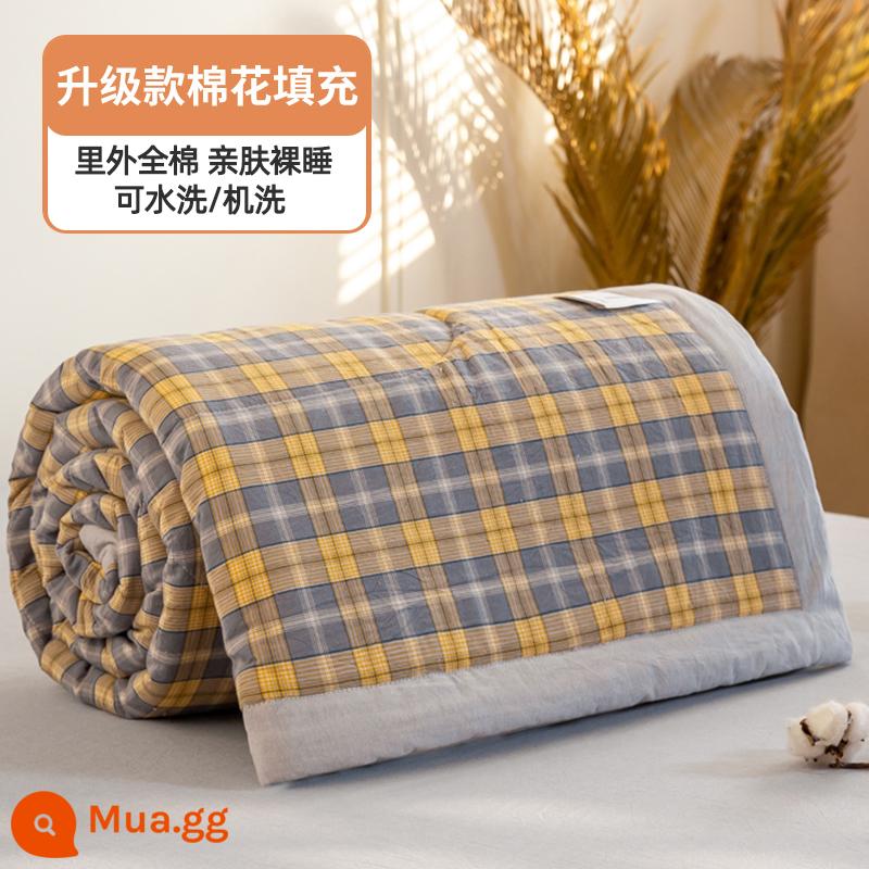 100% cotton bên trong và bên ngoài chăn mùa hè chăn điều hòa mùa hè chăn mát cotton nguyên chất đôi đơn có thể giặt bằng máy mùa hè lõi chăn mỏng - Fanghua xám [100% cotton bên trong và bên ngoài, mềm mại và thân thiện với da]