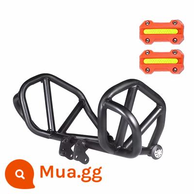 Thích hợp cho xe gió mùa xuân CF125ST khỉ đầu chó cản chống rơi đóng thế thanh cản trước kệ sau sửa đổi - Cản trước trọn gói + khối chống rơi màu đỏ, độc quyền cho ST