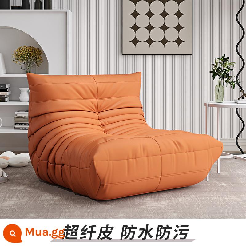 Sofa lười có thể nằm và ngủ sofa sâu bướm ban công chiếu tatami sofa phòng ngủ nhỏ sofa đơn ghế lười - Cam [da vi sợi]