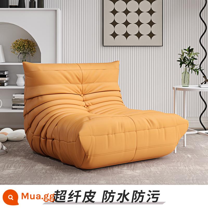 Sofa lười có thể nằm và ngủ sofa sâu bướm ban công chiếu tatami sofa phòng ngủ nhỏ sofa đơn ghế lười - Màu vàng [da vi sợi]