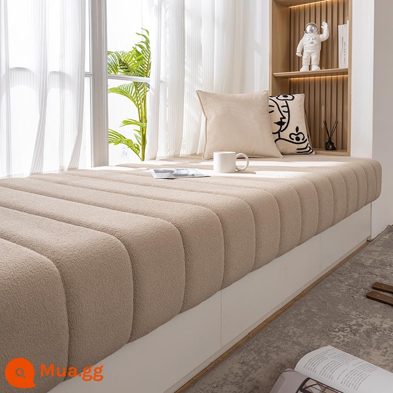 Bệ cửa sổ chuyển đổi sofa bay đệm cửa sổ đệm bệ cửa sổ 2023 đệm ban công lưới màu đỏ mới cao cấp đệm tùy chỉnh hình đặc biệt - Teddy nhung - màu moccasin