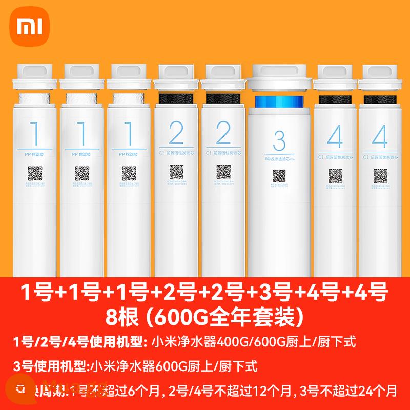 Máy lọc nước Millet lõi lọc bông PP trước sau than hoạt tính RO thẩm thấu ngược Số 1 Số 2 Số 3 Số 4 Số 400G600G - Gói 600G quanh năm [111+22+3+44] Sản phẩm chính hãng chính hãng của Xiaomi