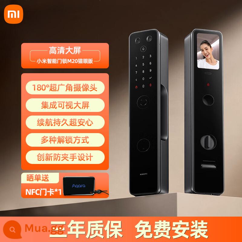 Khóa Cửa Thông Minh Xiaomi M20Pro Màn Hình Lớn Phiên Bản Mắt Mèo Khóa Vân Tay Hoàn Toàn Tự Động Khóa Mật Khẩu Nhận Diện Khuôn Mặt Khóa Điện Tử - ●Mẫu kéo đẩy chống kẹp-Khóa cửa thông minh M20 phiên bản mắt mèo [Màn hình lớn HD trực quan | camera góc siêu rộng]