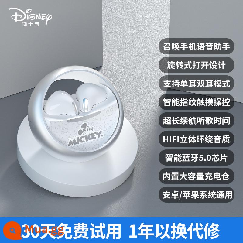 Tai nghe bluetooth true wireless Disney thời lượng pin siêu dài cute 2022 phong cách mới phù hợp Huawei Xiaomi Apple - Phiên bản chủ lực - Mickey Grey [chip nhập khẩu + nâng cấp chất lượng âm thanh + nâng cấp thời lượng pin + thiết kế xoay + Bluetooth 5.0]