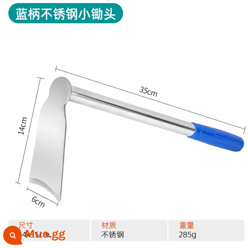 Cuốc nhỏ hoàn toàn bằng thép để trồng rau và hoa, làm cỏ gia đình đa năng, làm vườn và cày nông nghiệp, cải tạo đất và dụng cụ làm vườn. - Cuốc đất dùng một lần bằng thép không gỉ 35 cm màu xanh