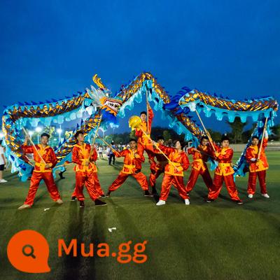 Đạo cụ biểu diễn múa rồng, đèn lồng rồng, rồng ánh sáng chín đoạn, múa rồng dành cho người lớn và trẻ em, múa sư tử, trang phục đầu rồng bằng vải - Mục 9 [Số 3] Màu xanh đồng