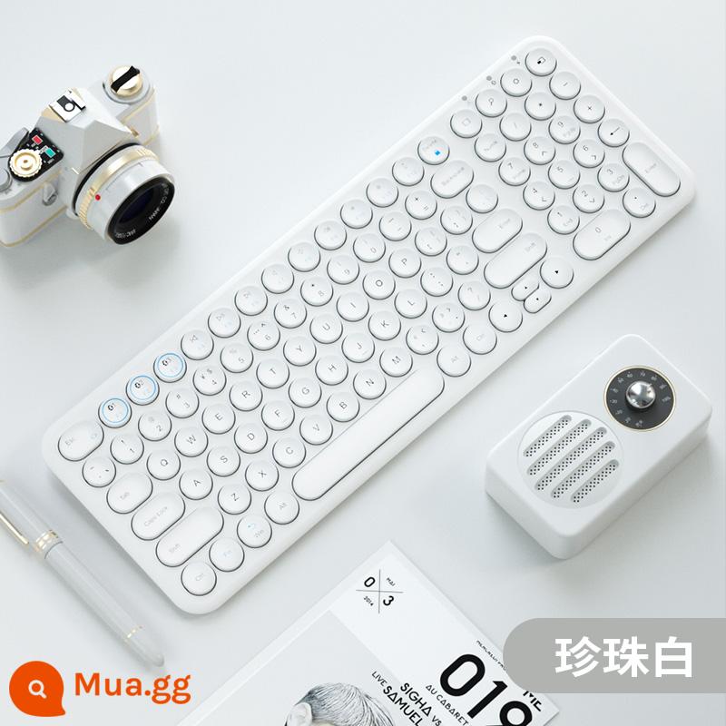 Nhóm bàn phím và chuột bluetooth không dây BOW Hangshi máy tính xách tay apple ipad máy tính bảng văn phòng tắt tiếng gõ chuyên dụng có thể được kết nối với điện thoại di động Android phổ thông cho matepad - Ngọc trai trắng