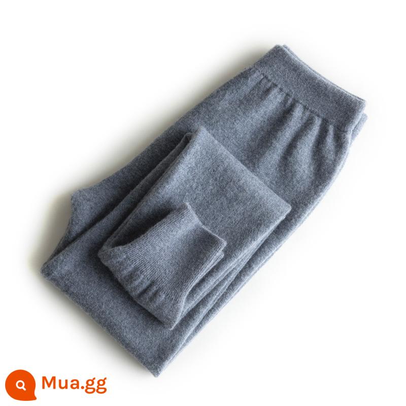 Quần cashmere cho trẻ em Quần len bé trai dày vừa phải Quần lót bé gái Quần ấm vừa và lớn cho trẻ em Quần len trẻ em Quần cotton - Nam--màu xám nhạt