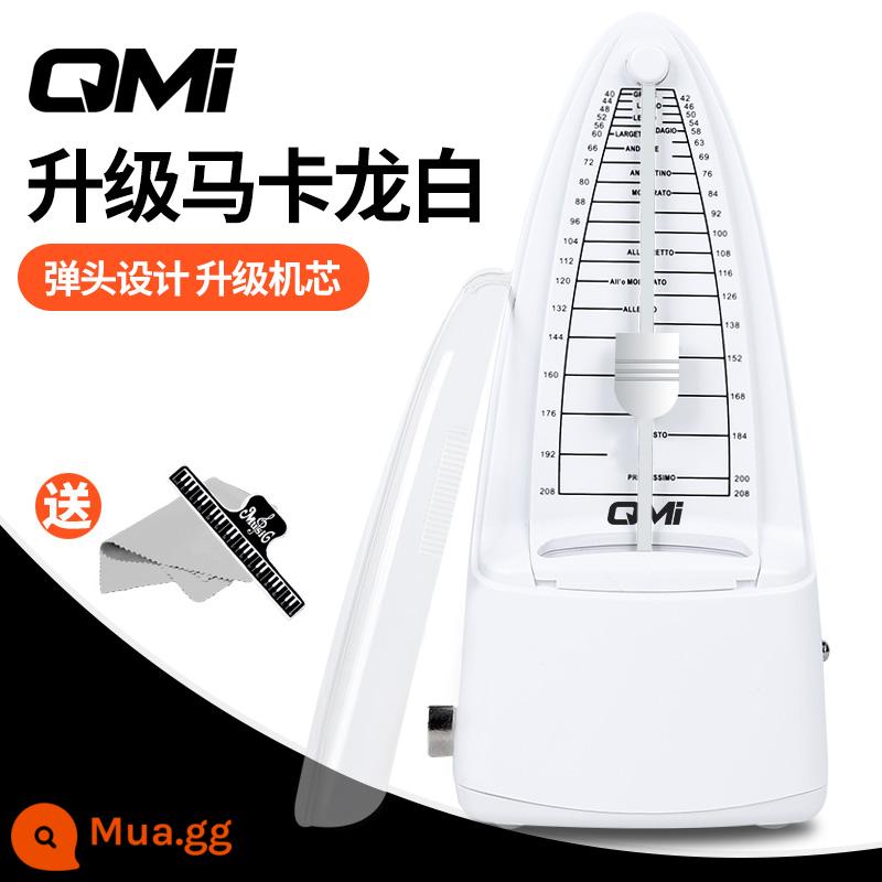 Cơ Máy Nhịp Đàn Piano Đàn Violin Guzheng Đàn Nhị Nhạc Cụ Trống Điện Tử Đa Năng Đánh Nhịp Điệu - Macaron trắng nâng cấp