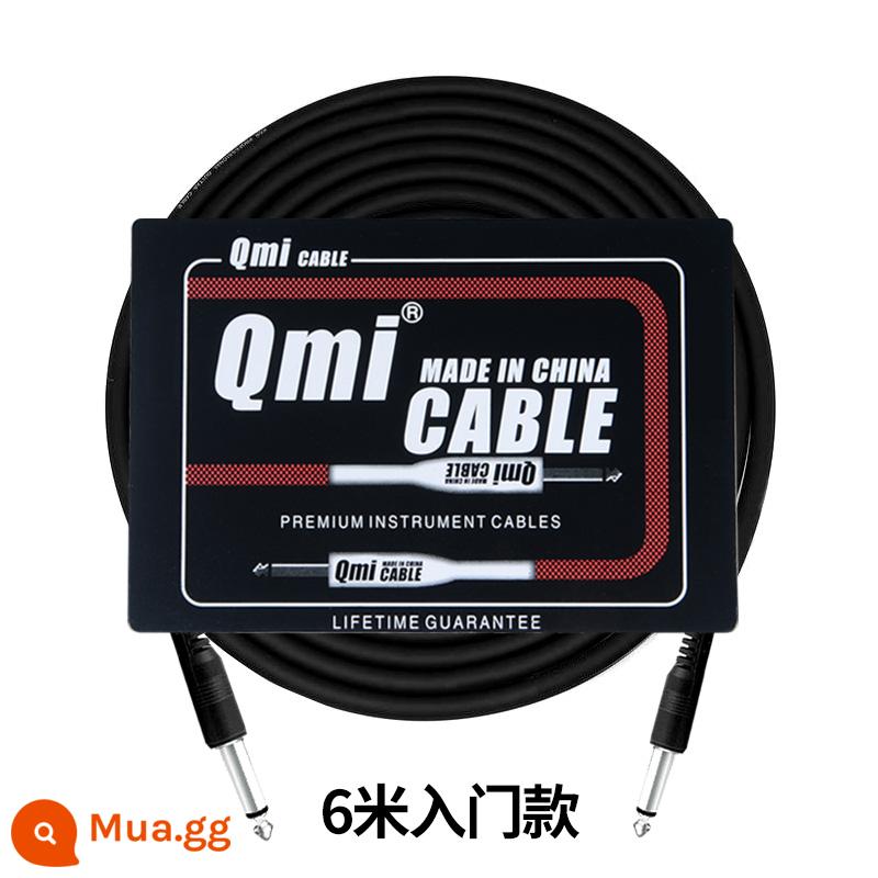 Qmi đàn guitar điện cáp 2 3 6 10 20 mét cáp âm thanh loa bass hộp điện nhạc cụ bằng gỗ giảm tiếng ồn - mô hình nhập cảnh 6m màu đen