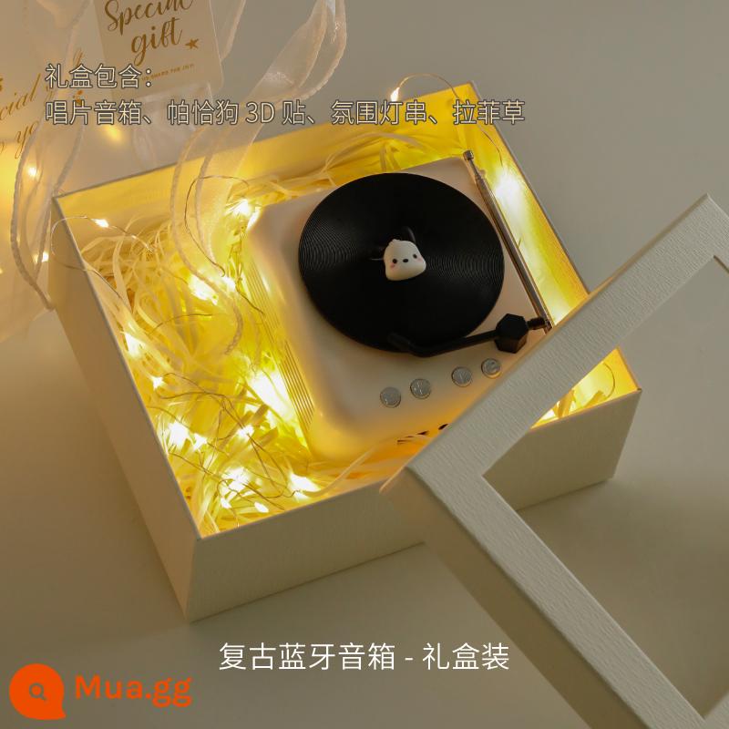 Retro Loa Bluetooth Mini Đĩa Vinyl Người Chơi Quà Tặng Sinh Nhật Cho Bạn Gái Vật Trang Trí Dễ Thương Di Động Âm Thanh Nhỏ - Hộp quà tặng loa bluetooth retro