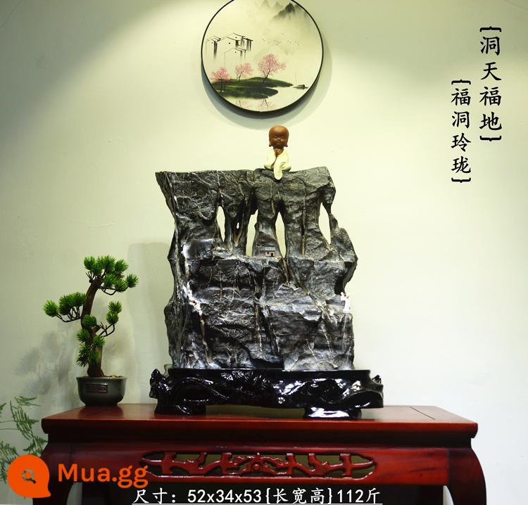 Trang trí đá Lingbi tự nhiên đá thô phòng khách phòng khách Bonsai Taihu Stone Office Xuangan Town House Loc -Water Stone Stone - Màu xám đen