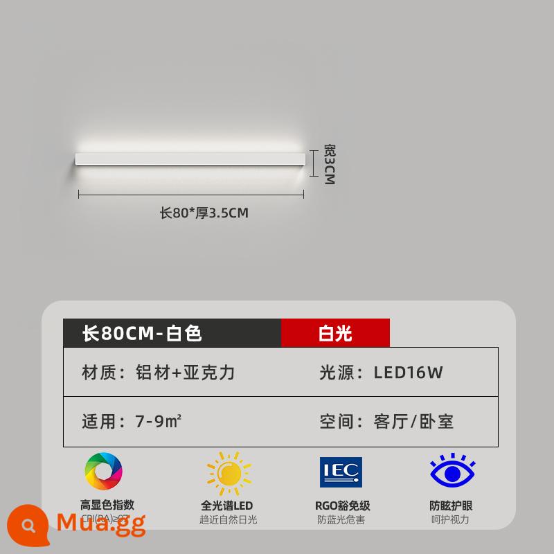 Tối Giản Đường Dài Đèn Tường Phòng Ngủ Đèn Ngủ Mới Cầu Thang Lối Đi Internet Người Nổi Tiếng Tivi Phòng Khách Nền Đèn Tường - Ánh sáng trắng 80 cm