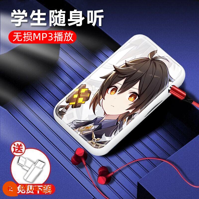 MP3 Walkman học sinh anime nhỏ Naruto Douyin mini P3 nghe nhạc MP3 học sinh Tiếng Anh - Genshin Impact-Zhongli