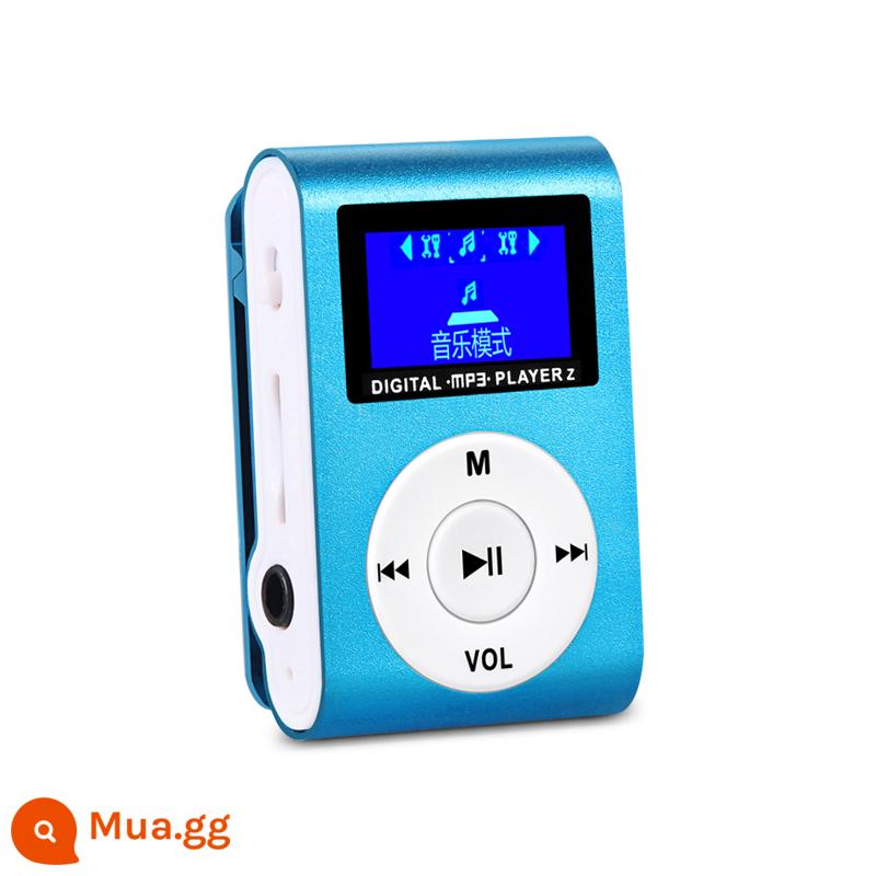 Miễn Phí Vận Chuyển Máy Nghe Nhạc Walkman Kẹp MP3 Có Thẻ Màn Hình Máy Nghe Nhạc MP3 Mini Chạy Thể Thao MP3 Sinh Viên Mô Hình MP3 - Với màn hình màu xanh