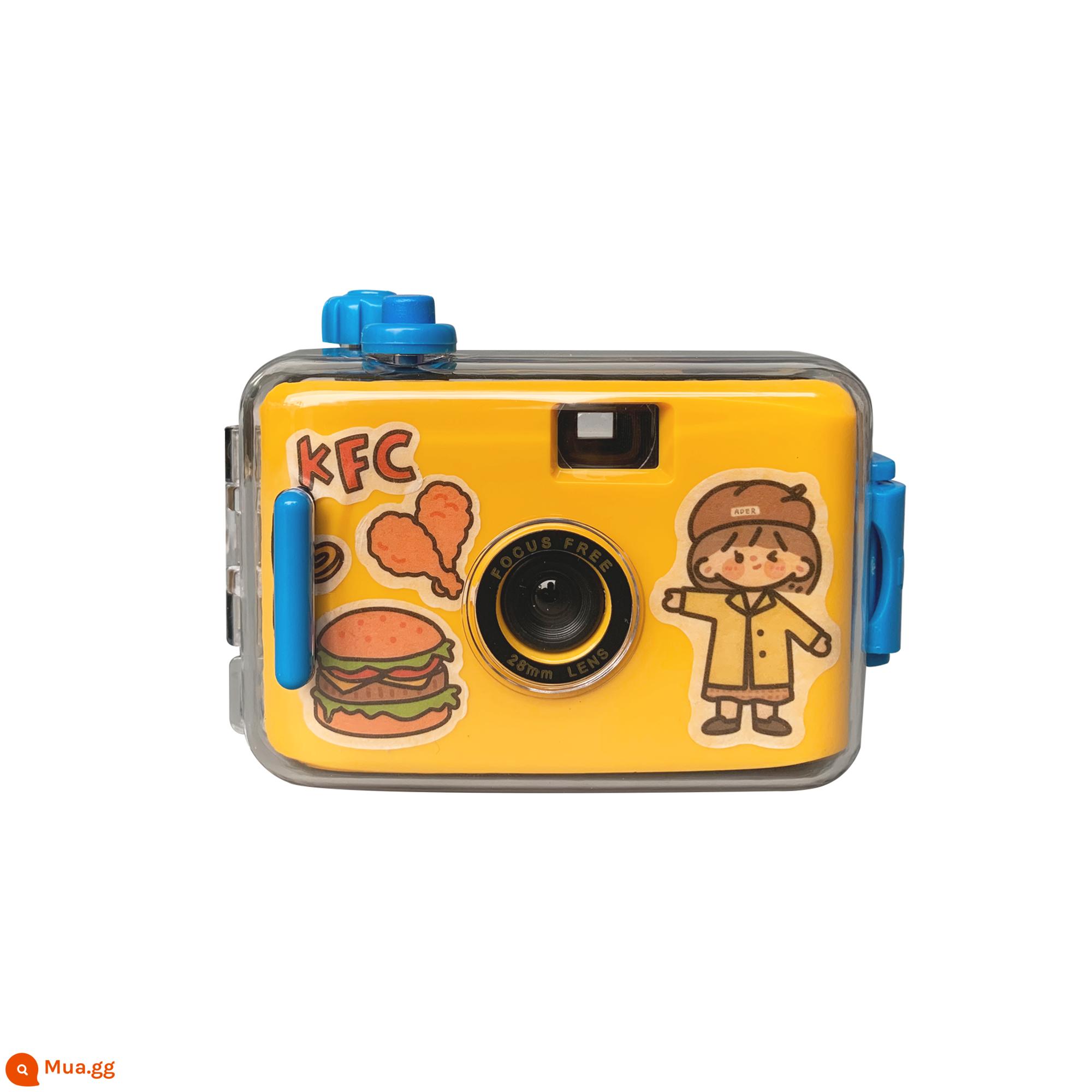 Miễn phí vận chuyển đánh lừa máy ảnh phim retro máy phim không Polaroid không dùng một lần máy ảnh phim quà tặng ngày sinh viên - máy ảnh vỏ màu xanh vàng