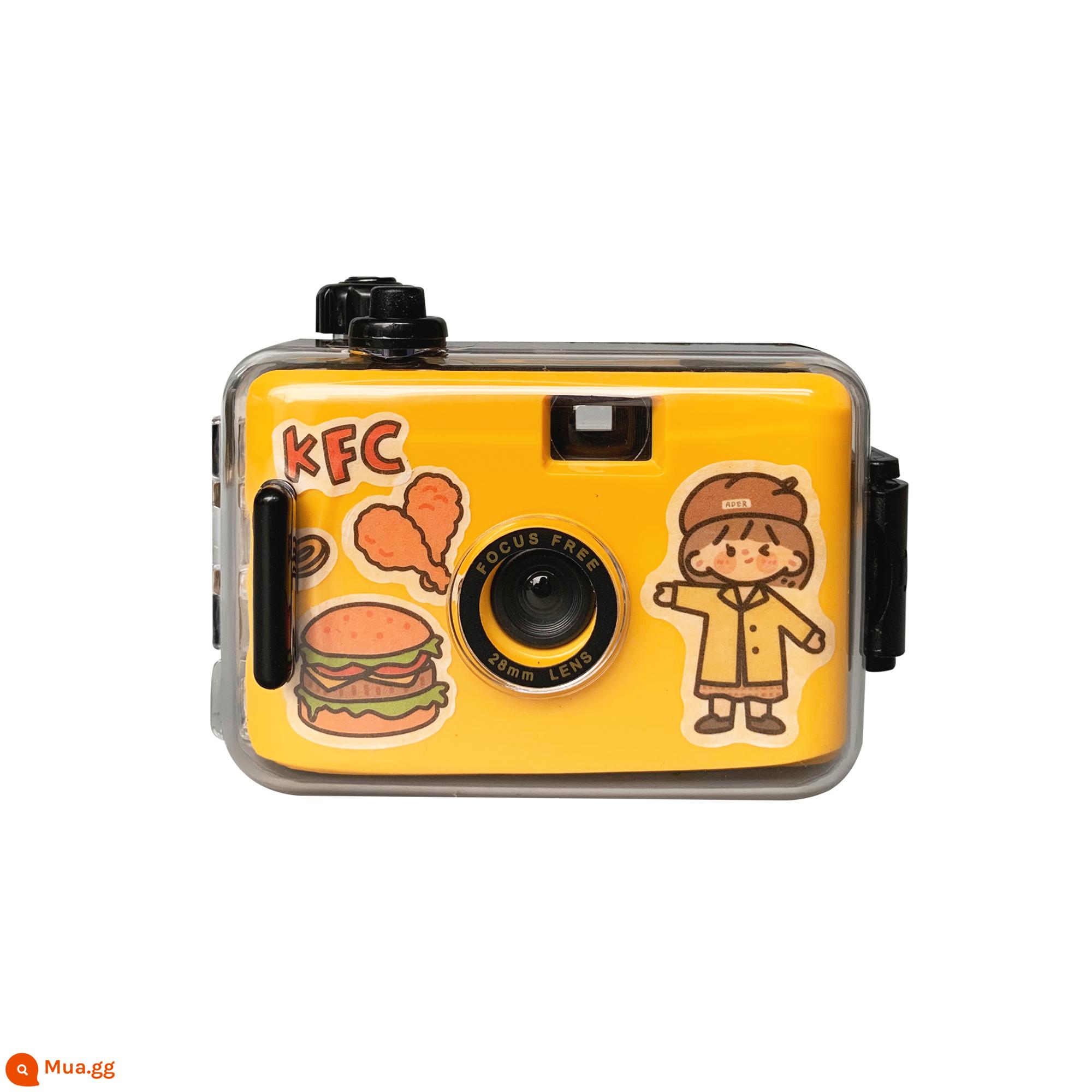 Miễn phí vận chuyển đánh lừa máy ảnh phim retro máy phim không Polaroid không dùng một lần máy ảnh phim quà tặng ngày sinh viên - Camera vỏ đen vàng