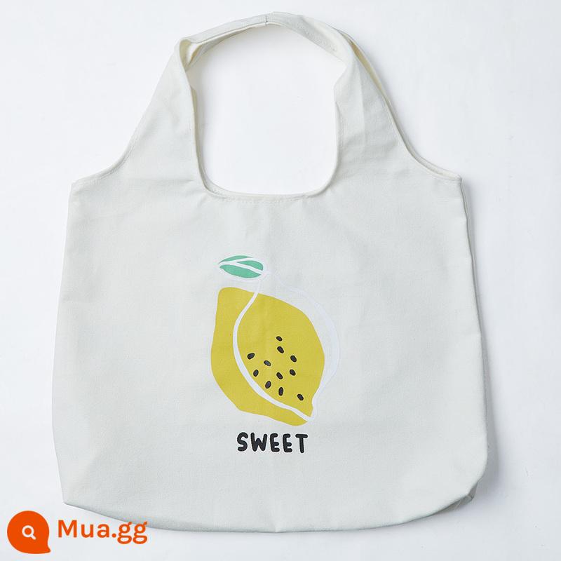 Tang Lion 2022 Thời trang mới thời trang lớn -Capacity Series Ins Summer Canvas Bag Túi nữ phiên bản Hàn Quốc phiên bản Hàn Quốc - chanh trắng