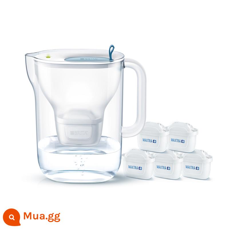 BRITA Birande lọc ấm đun nước lọc gia đình ấm đun nước đại dương + phiên bản tiêu chuẩn lõi lọc sang tay 1 nồi 7 lõi - Nồi xanh thiết kế + 5 phần tử lọc tiêu chuẩn