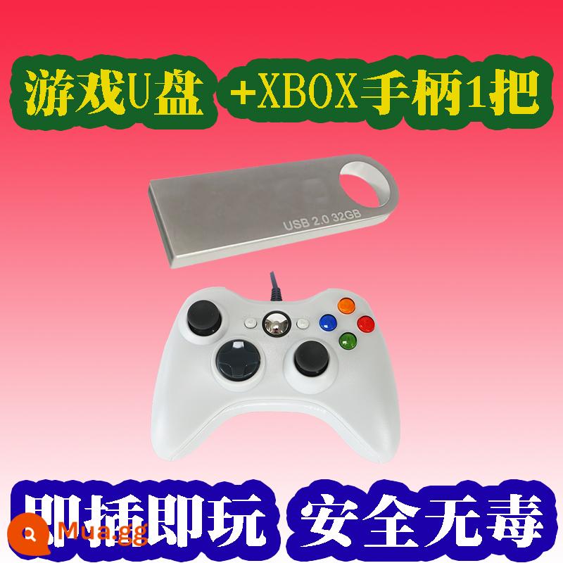 Máy tính xách tay tay cầm chơi game pc phím điều khiển hoài cổ cổ điển fc đỏ trắng máy tính cáp usb đôi win10/7 - 1 bộ điều khiển XBO + ổ flash USB