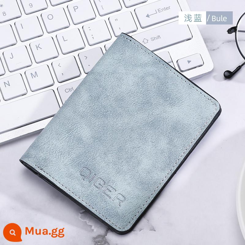 Thẻ túi nam Ultra -thin Mini Wallet Multi -function Driver Case Len - Màu xanh nhạt