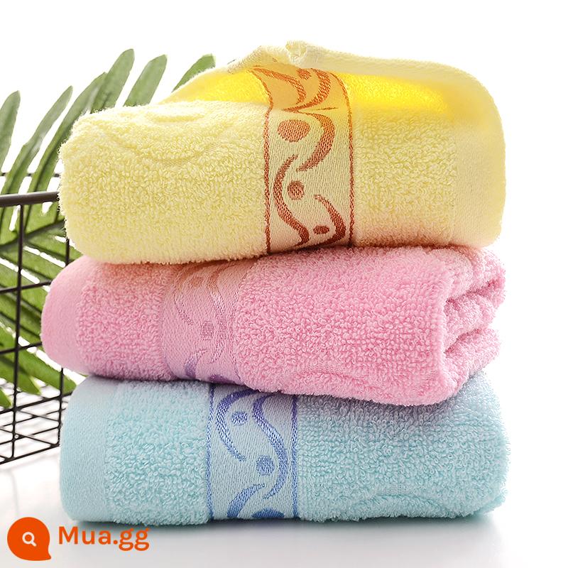 3 gói khăn mặt dày cotton nguyên chất rửa mặt gia đình dành cho cặp đôi, khăn tắm cotton cỡ lớn, mềm mại và thấm hút, bán hàng trực tiếp tại xưởng - Sóng nước [32*72] 3 gói [bông]