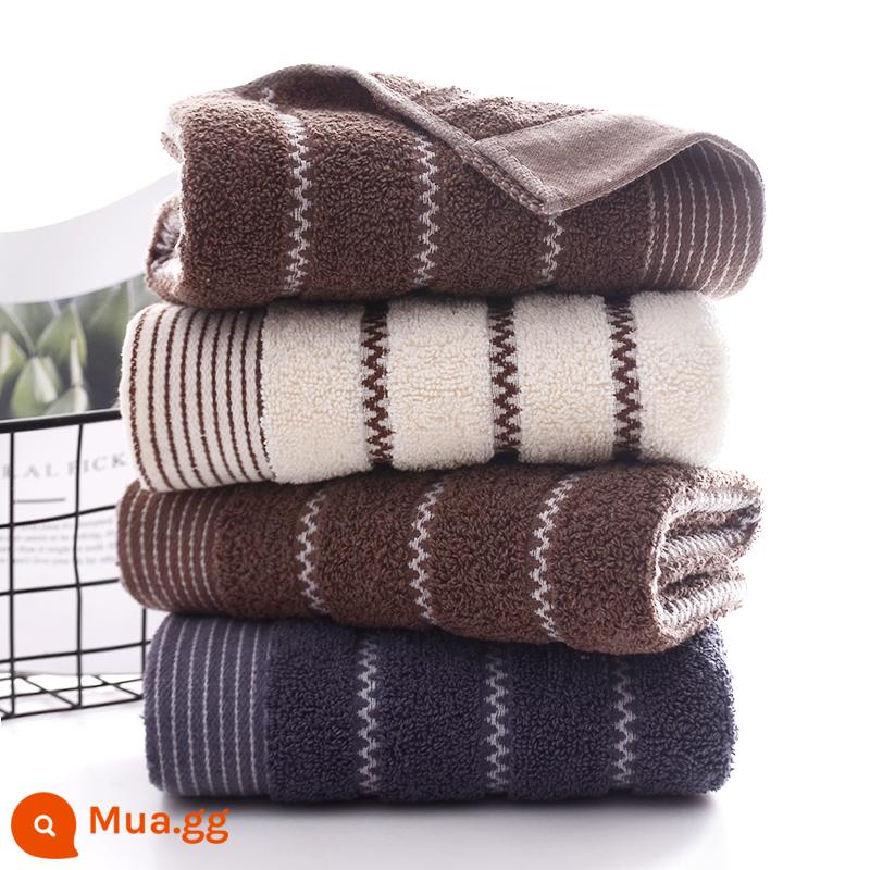 3 gói khăn mặt dày cotton nguyên chất rửa mặt gia đình dành cho cặp đôi, khăn tắm cotton cỡ lớn, mềm mại và thấm hút, bán hàng trực tiếp tại xưởng - Họa tiết sóng [33*73] 3 gói [cotton]