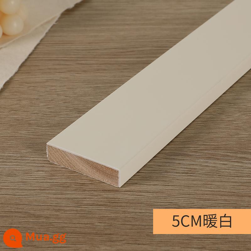 Skirting board trắng đen 2cm sàn gỗ ốp chân tường dòng 6 cm 3 cm 4 cm phẳng Bắc Âu đơn giản 5 dán tường - 5CM trắng ấm dày 1,2