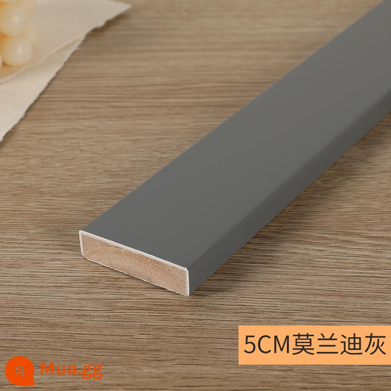 Skirting board trắng đen 2cm sàn gỗ ốp chân tường dòng 6 cm 3 cm 4 cm phẳng Bắc Âu đơn giản 5 dán tường - 5CM Morandi xám dày 1,2