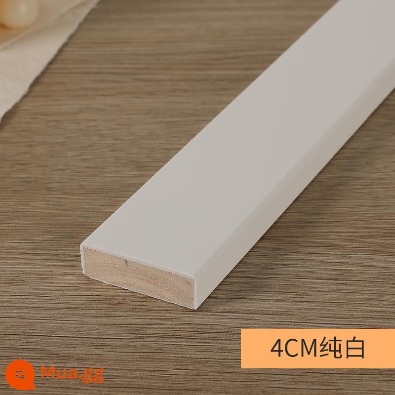 Skirting board trắng đen 2cm sàn gỗ ốp chân tường dòng 6 cm 3 cm 4 cm phẳng Bắc Âu đơn giản 5 dán tường - 4CM màu trắng tinh khiết dày 1,2